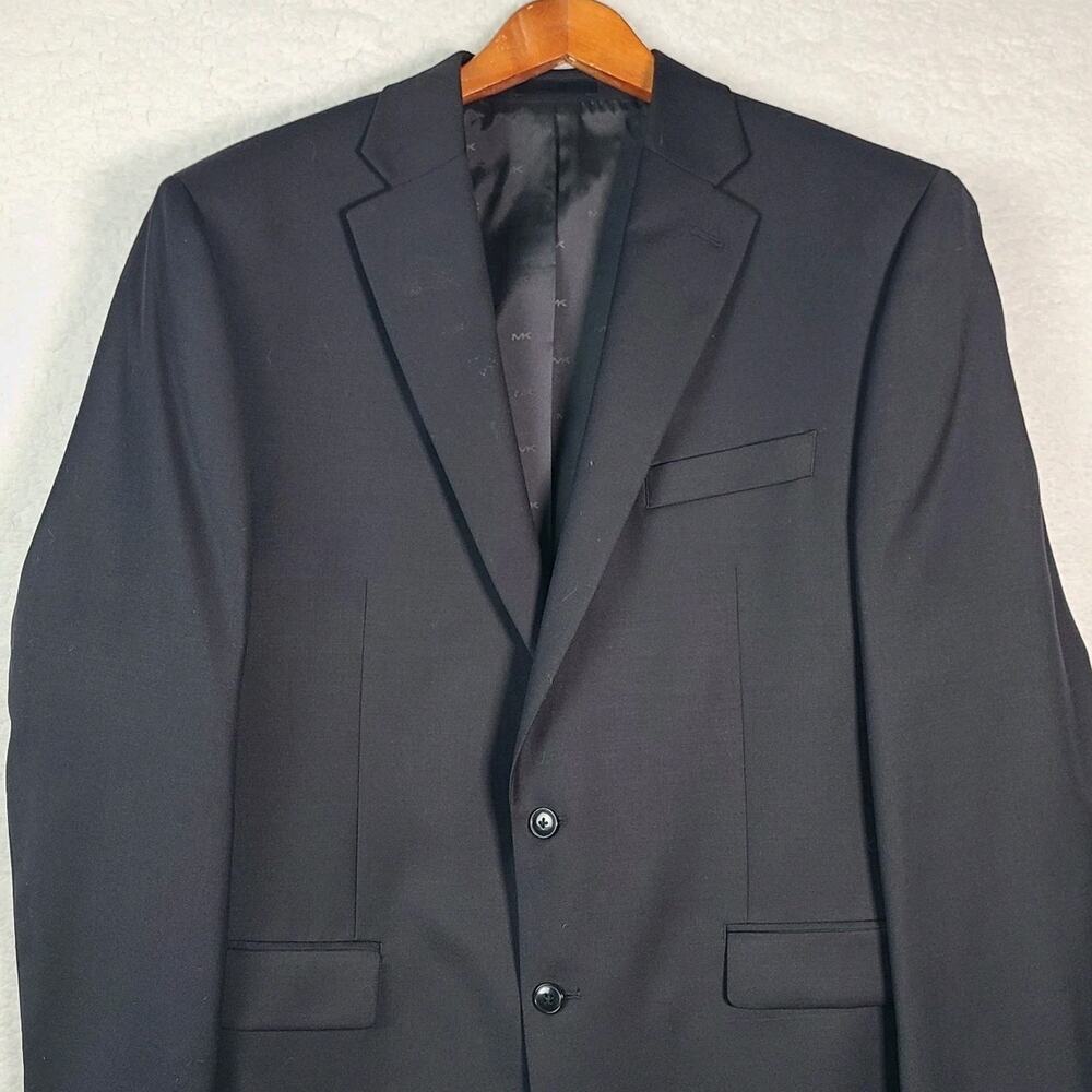 Michael Kors Classic Fit Wool Blend Black Two Button Sport Coat Suit‎ Jacket 44L